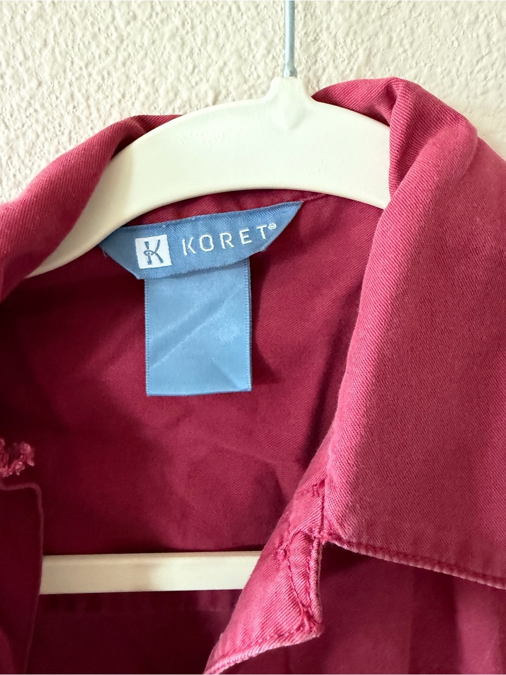 Koret Women's Button-Front Jean Jacket in Raspberry - Picture 3 of 4